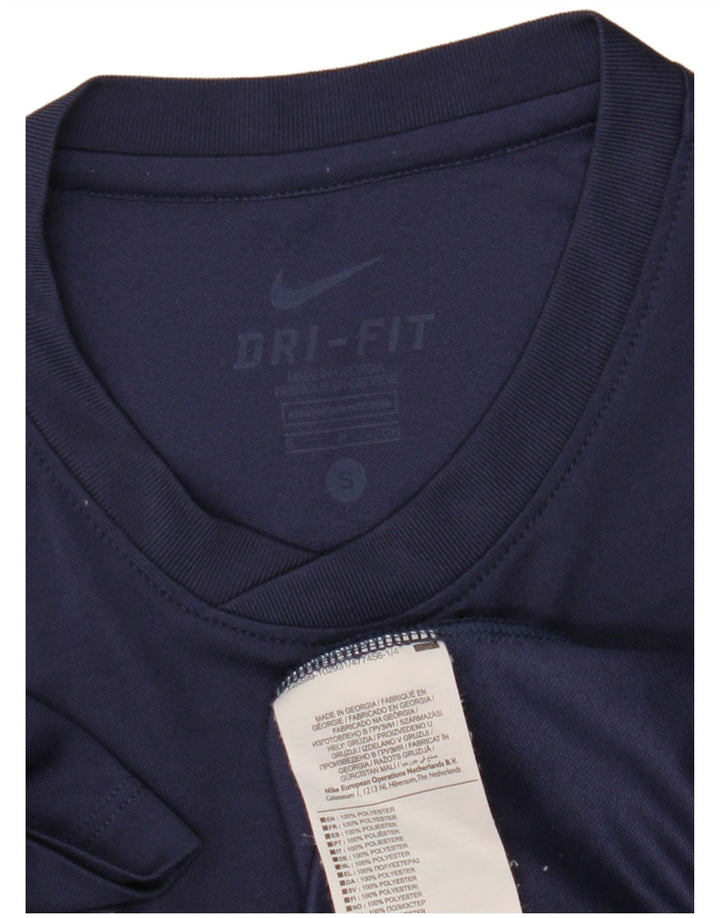 Nike herre Dri Fit T-shirt top lille marineblå polyester
