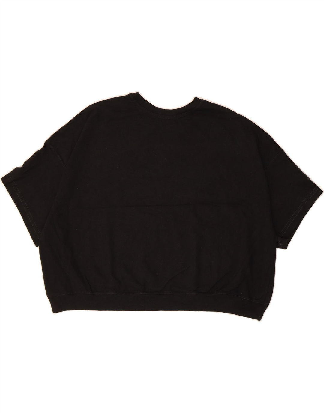 CHAMPION Womens Oversized Crop Sweatshirt Jumper UK 16 Large Black Vintage Champion and Second-Hand Champion from Messina Hembry 