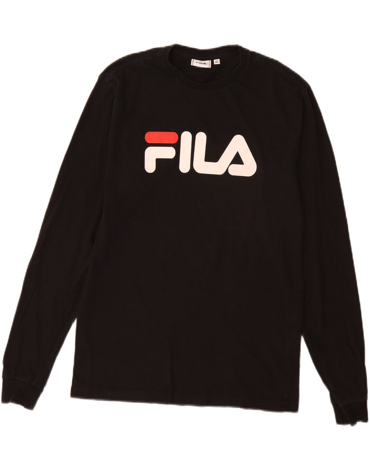 Fila Herre Grafisk Top Langærmet XS Sort Bomuld