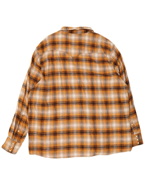 Wrangler Herre Regular Fit Flanellskjorte 3XL Orange Ternet Bomuld