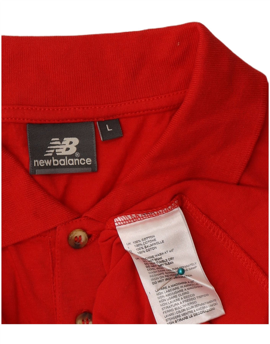 New Balance herre poloshirt stor rød bomuld