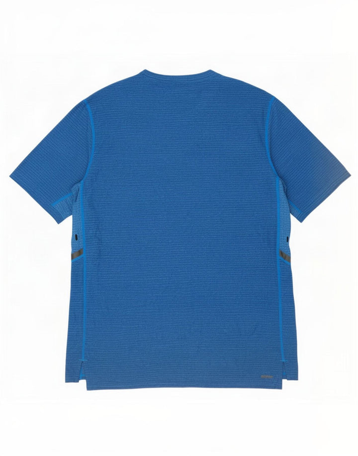 New Balance Herre T-Shirt Top Medium Blue Polyester