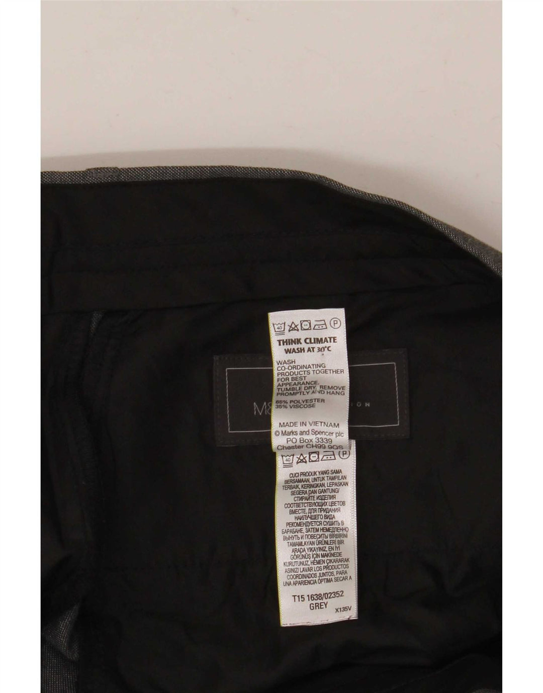 Marks & Spencer Herre Skræddersyet Fit Straight Suit Bukser W32 L33 Grå