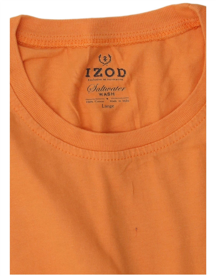 Izod Herre T-Shirt Top Stor Orange Bomuld