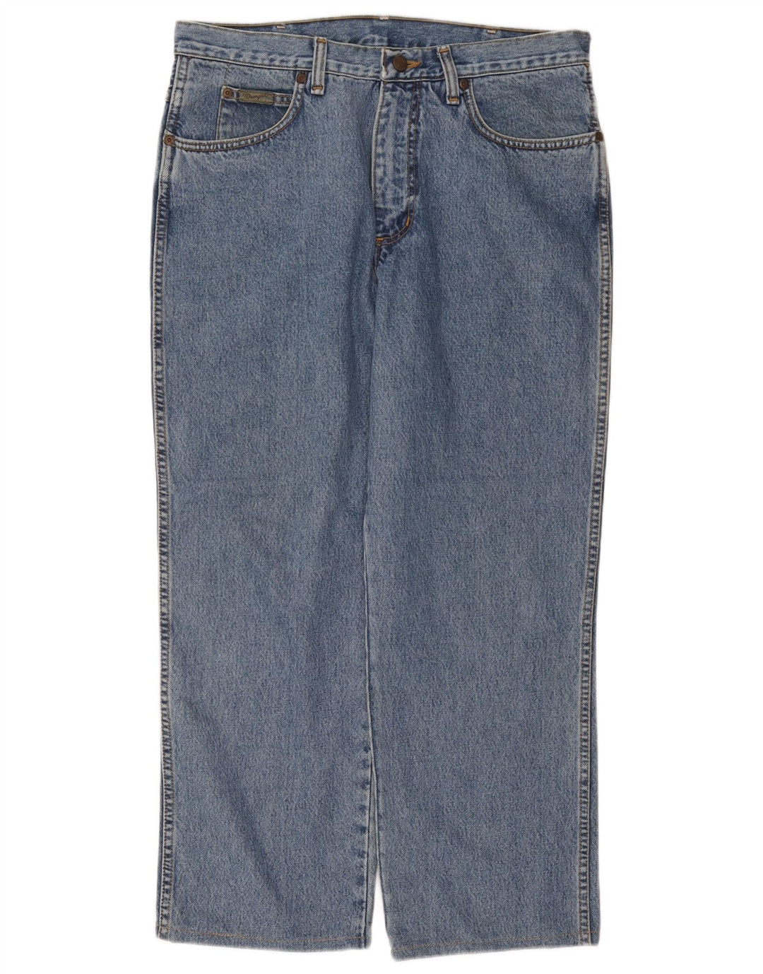 WRANGLER Herre Alaska Straight Jeans W34 L27 Blå Bomuld