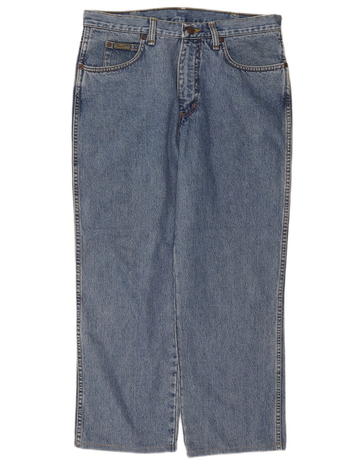 WRANGLER Herre Alaska Straight Jeans W34 L27 Blå Bomuld