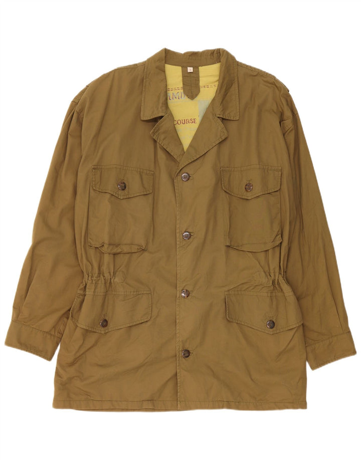 Vintage Herre Utility Jacket UK 40 Large Khaki Cotton