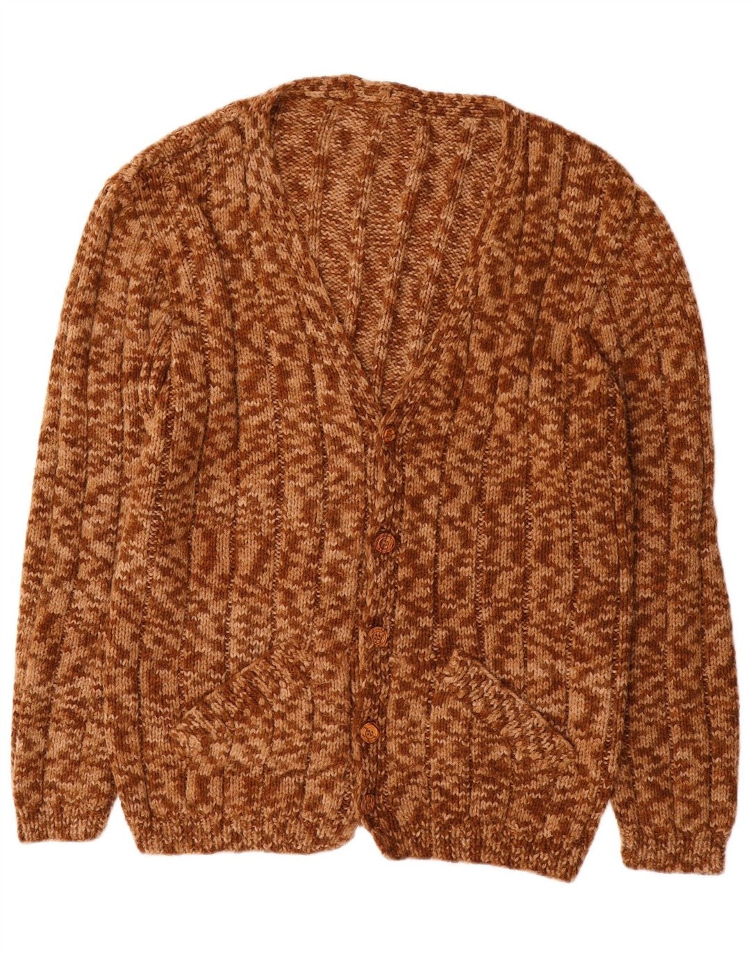 Vintage cardigan sweater til mænd XL Brun Flecked