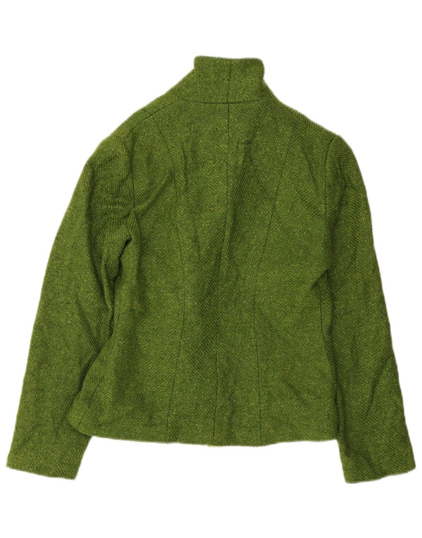 Vintage Dame Front Tie Blazer Jacket IT 42 Medium Green Wool