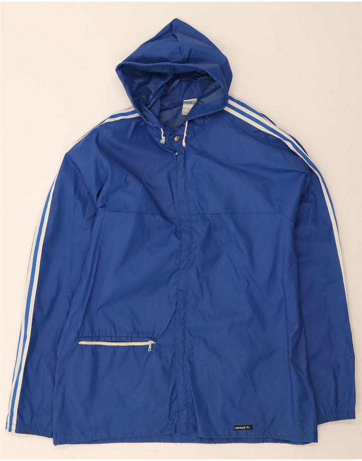 Adidas Regnjakke med hætte til mænd UK 38 Medium Blue Polyamide