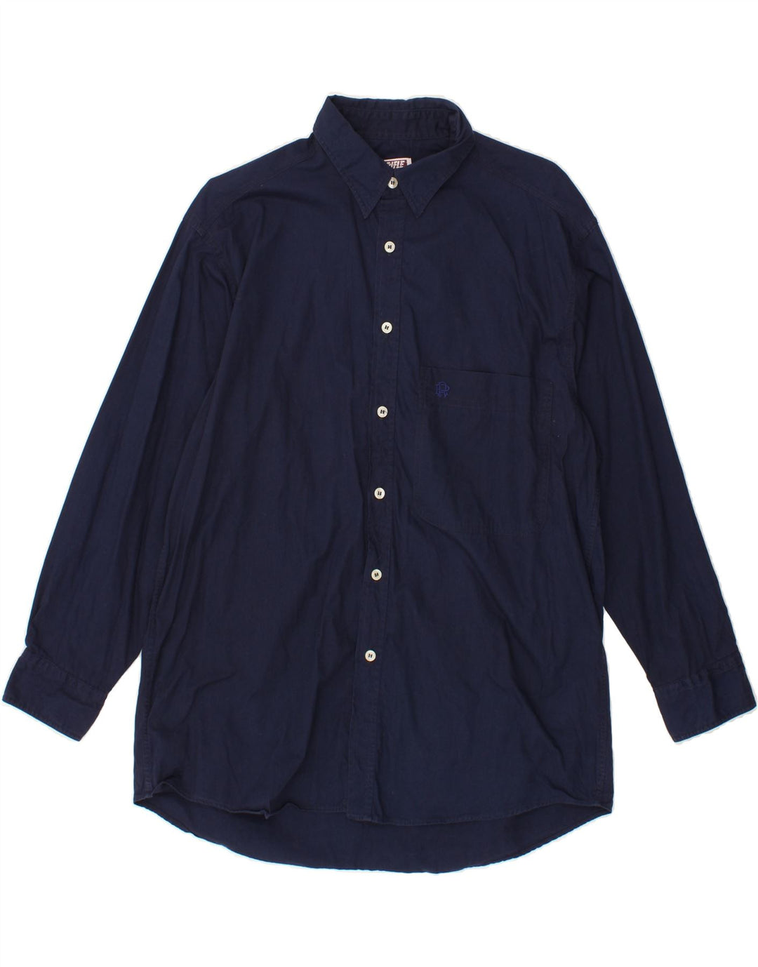 RIFLE Mens Shirt Medium Navy Blue Cotton Vintage Rifle and Second-Hand Rifle from Messina Hembry 