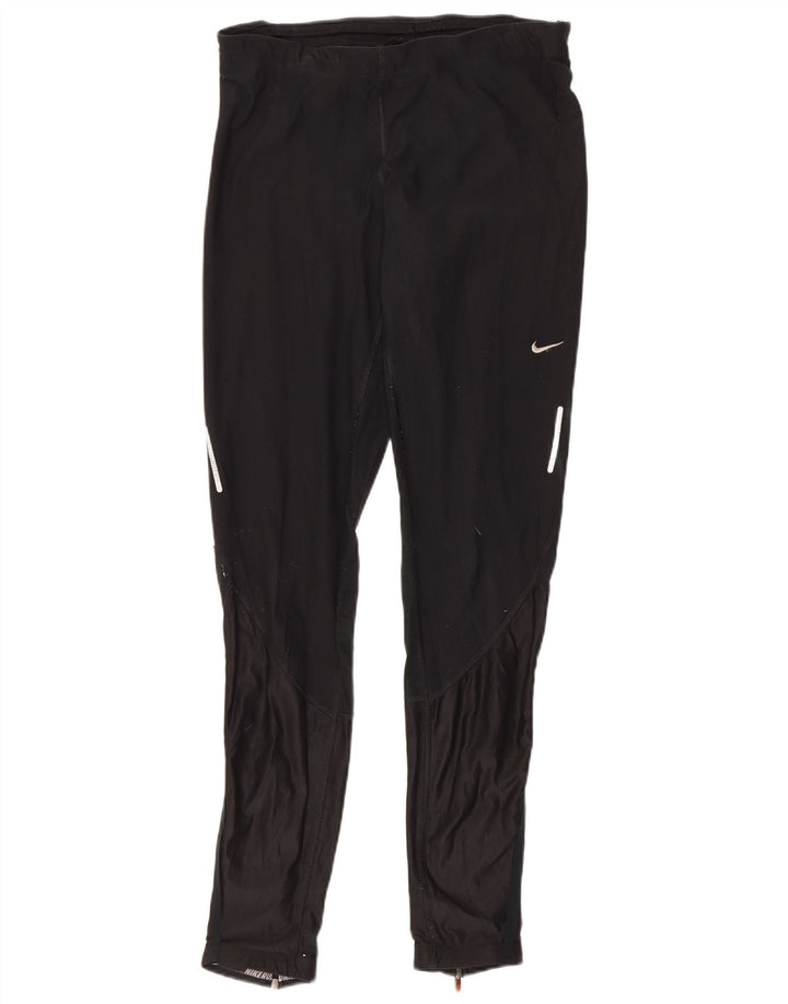 Nike Dame Dri Fit Leggings UK 12 Medium Sort Polyester