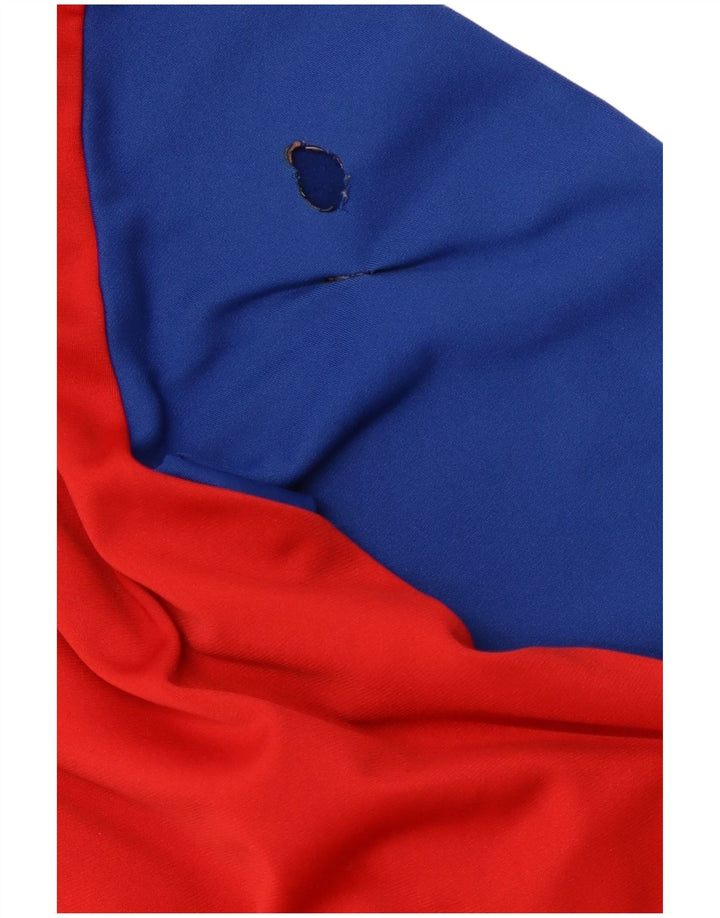 ADIDAS grafisk hættetrøje med lynlås til mænd Large Blue Colourblock Polyester