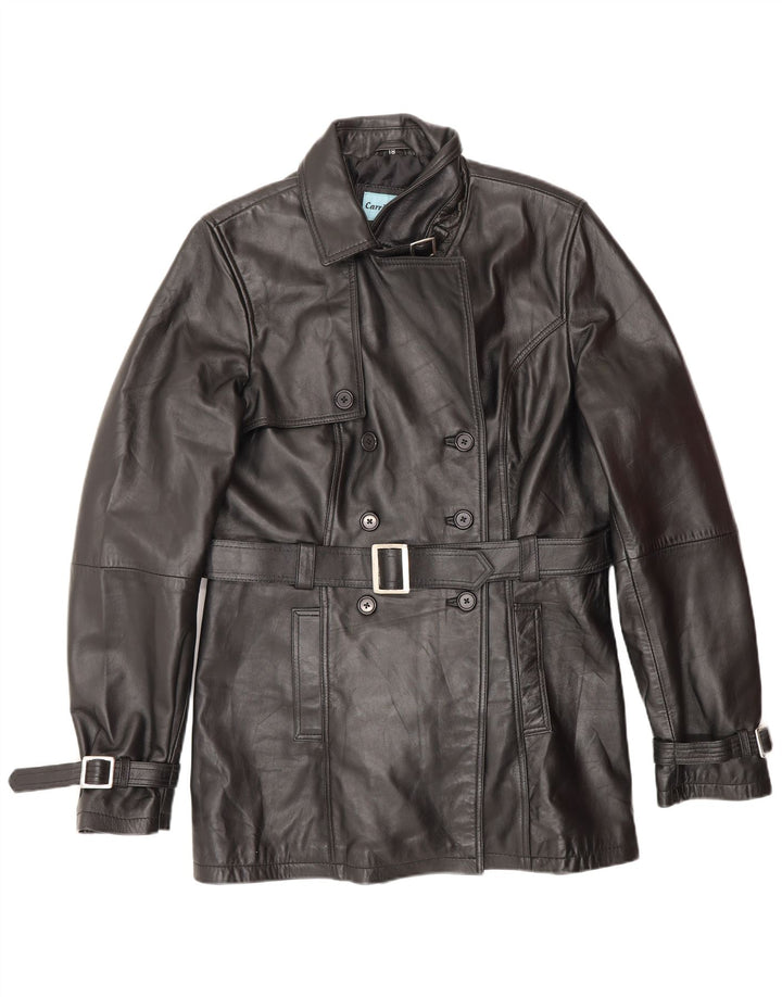 CARRIE HOXTON dobbeltradet damejakke UK 18 XL sort læder