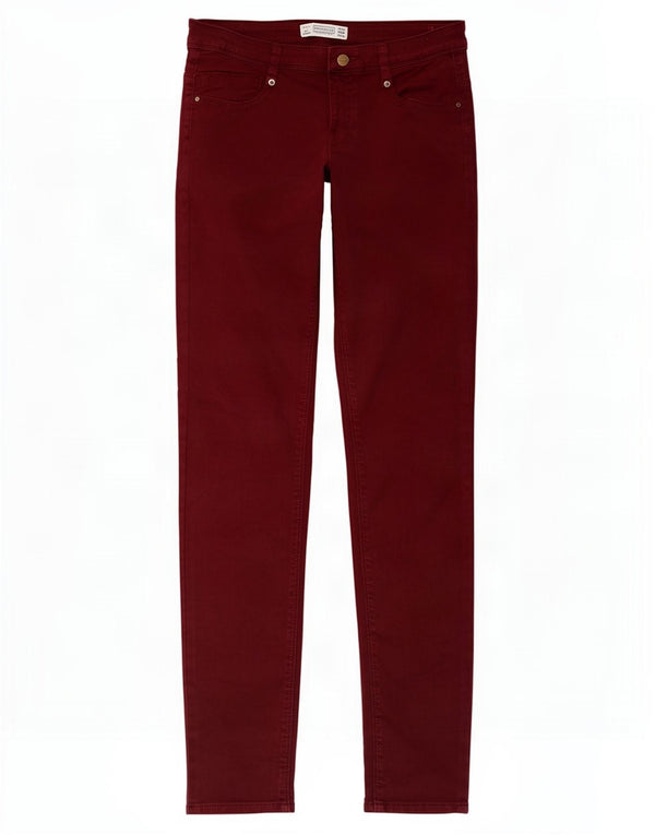 Zara Dame Trafaluc Skinny Jeans EU 38 Small W28 L30 Maroon Bomuld