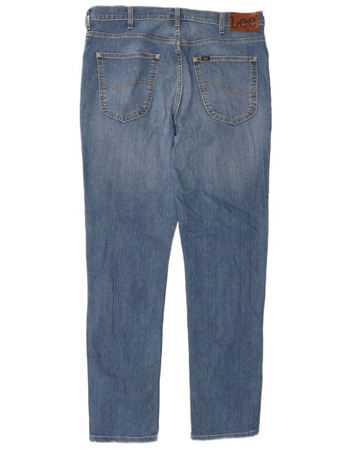 Lee Herre Brooklyn Straight Jeans W36 L32 Blå Bomuld
