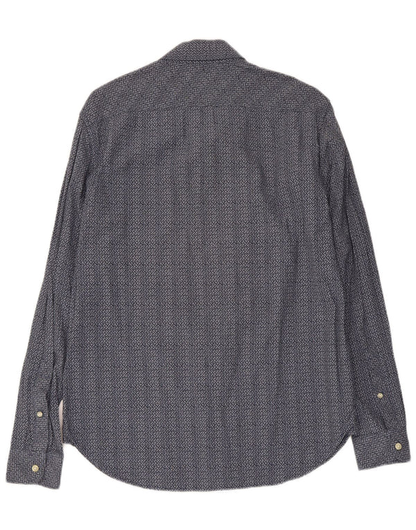 Timberland Herre Slim Fit Flanellskjorte Stor Marineblå Geometrisk Bomuld