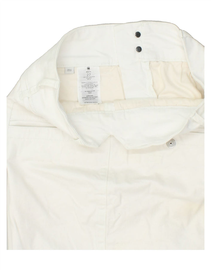 G-STAR Womens Mini Skirt W27 Small White Polyester Vintage G-Star and Second-Hand G-Star from Messina Hembry 