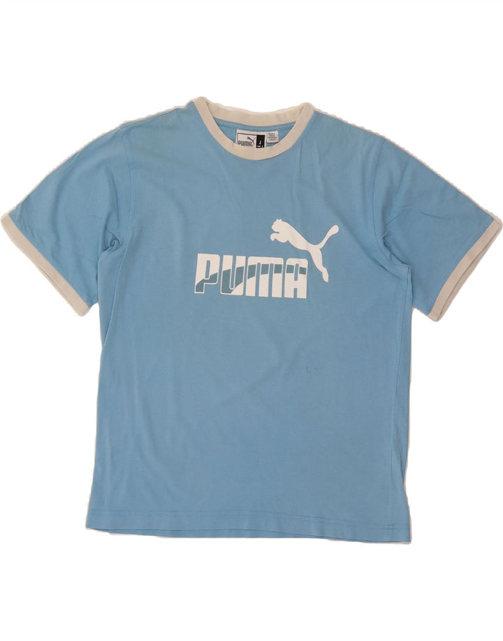 PUMA Mens Graphic T-Shirt Top Large Blue Cotton Vintage Puma and Second-Hand Puma from Messina Hembry 