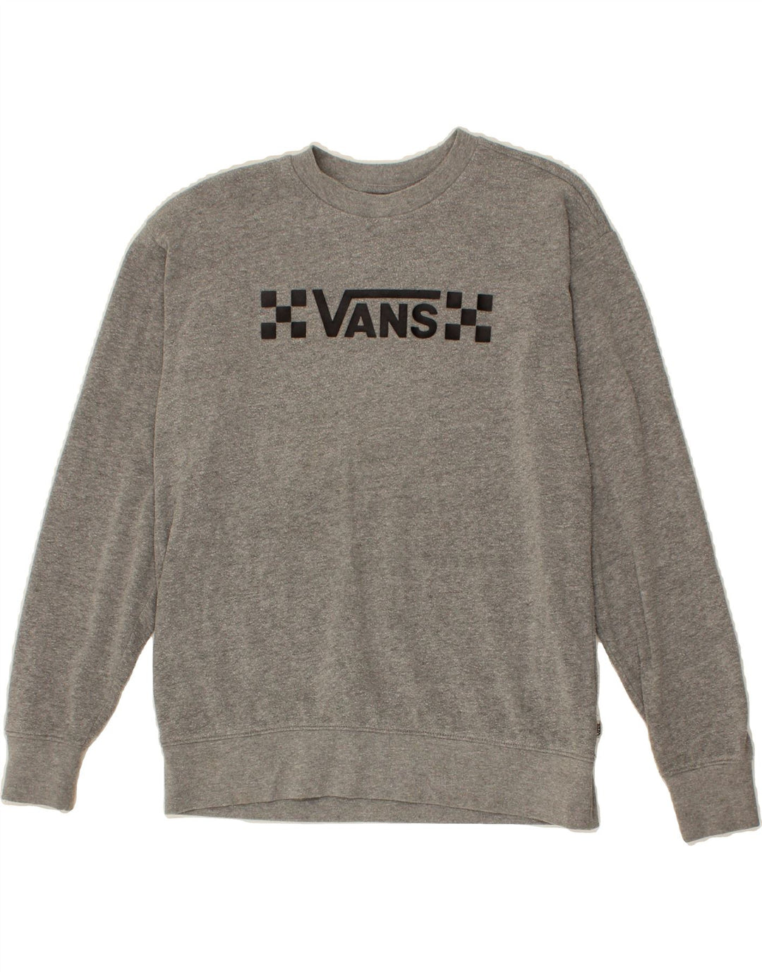 VANS Womens Graphic Oversized Sweatshirt Jumper UK 6 XS Grey Cotton Vintage Vans and Second-Hand Vans from Messina Hembry 