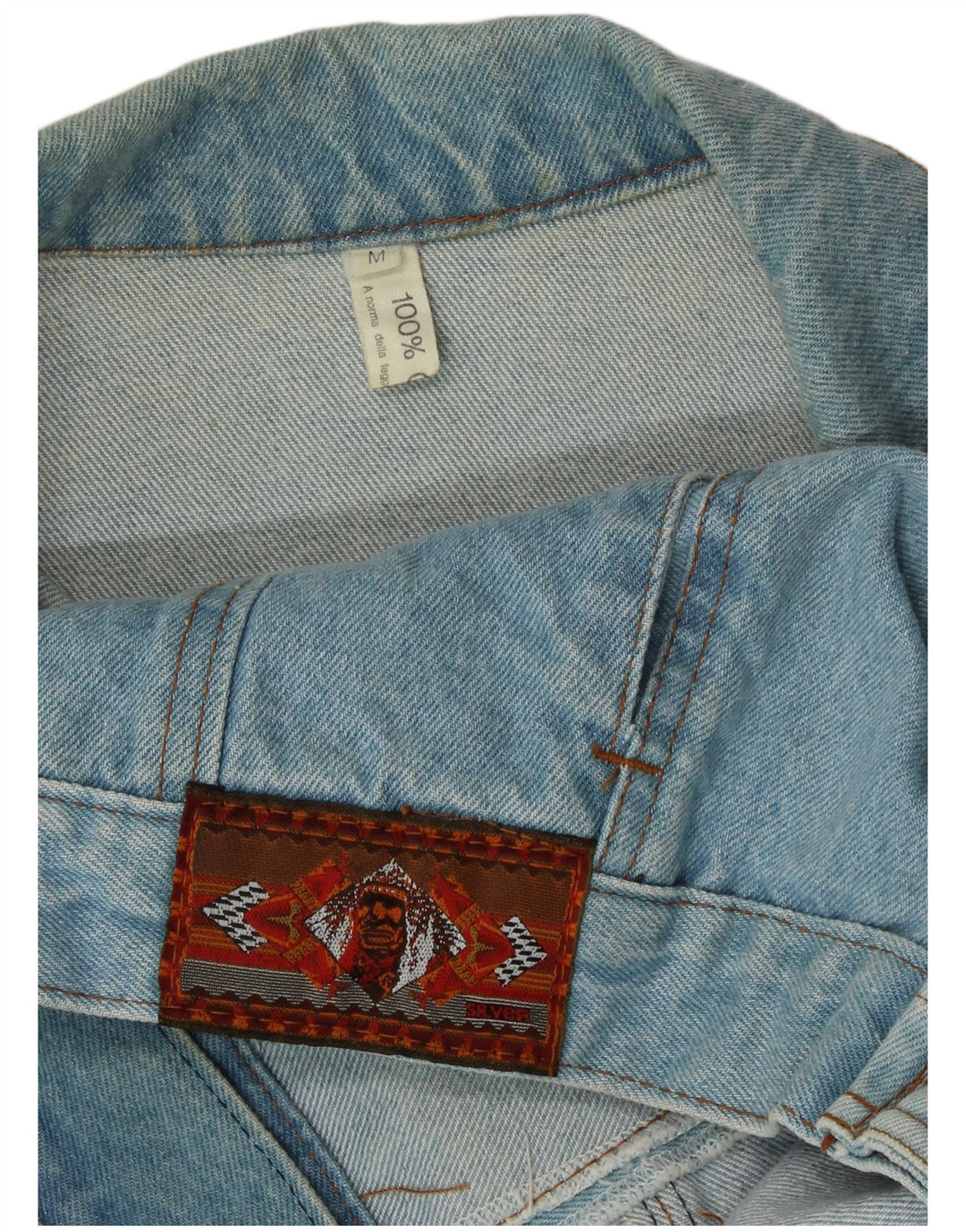 VINTAGE Denimjakke til mænd UK 38 Medium Blue Cotton