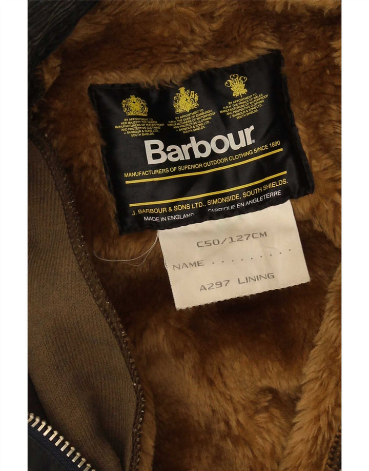 Barbour Herre vokset bomuldsjakke EU 50 Medium Sort