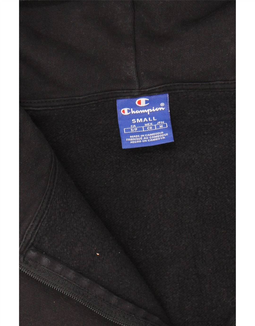 CHAMPION Womens Oversized Graphic Hoodie Jumper UK 10 Small Black Vintage Champion and Second-Hand Champion from Messina Hembry 