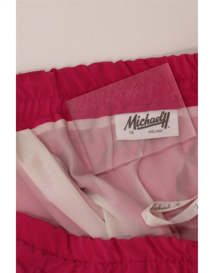 MICHAEL H. Plisseret nederdel til kvinder UK 16 Large W32 Pink Polyester