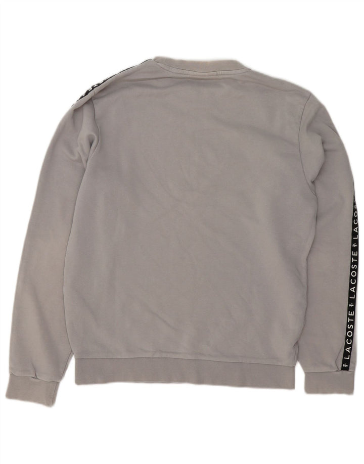 Lacoste Herre Grafisk Sweatshirt Jumper Størrelse 3 Lille Grå Colourblock