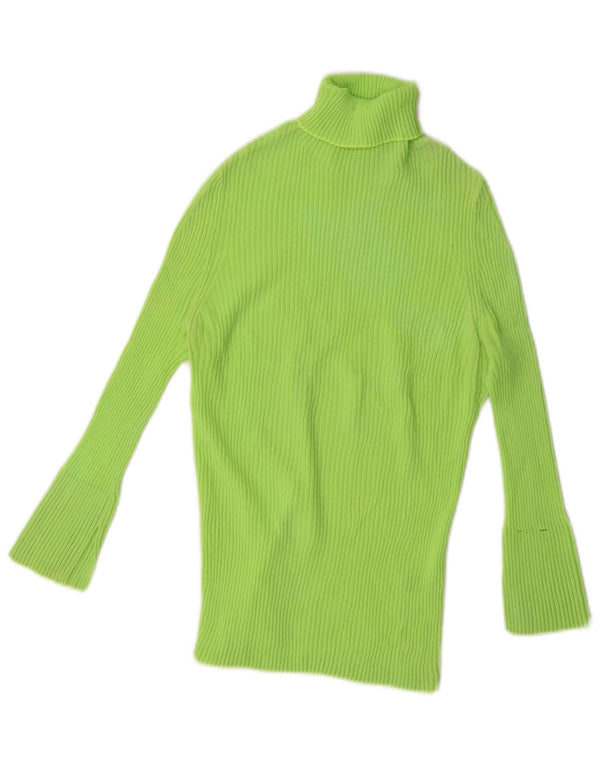 Diesel Womens 3/4 Sleeve Roll Neck Jumper Sweater UK 10 Small Green