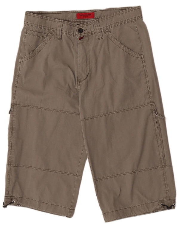 Pierre Cardin Mens Cargo Bermuda Shorts W33 Medium Grey Cotton