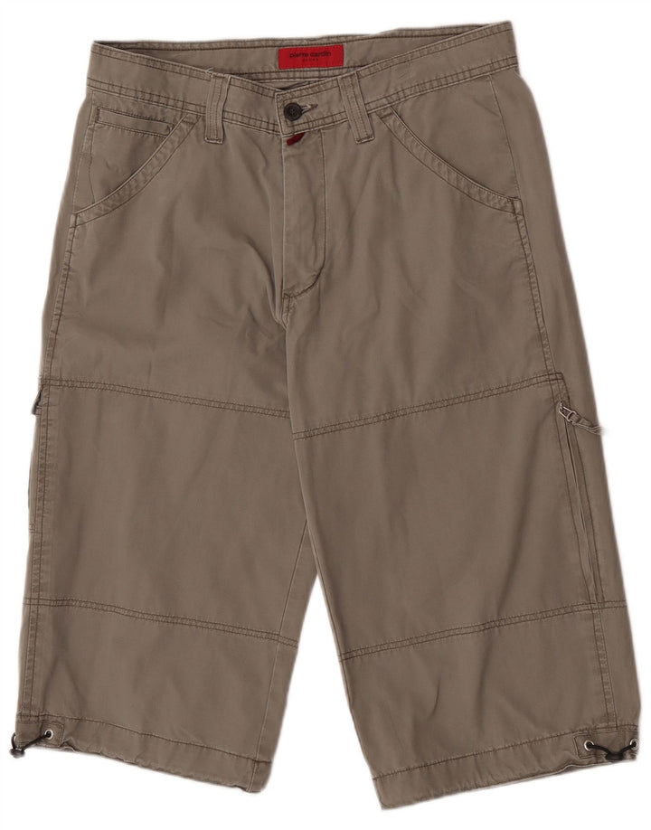 Pierre Cardin Herre Cargo Bermuda Shorts W33 Medium Grå Bomuld