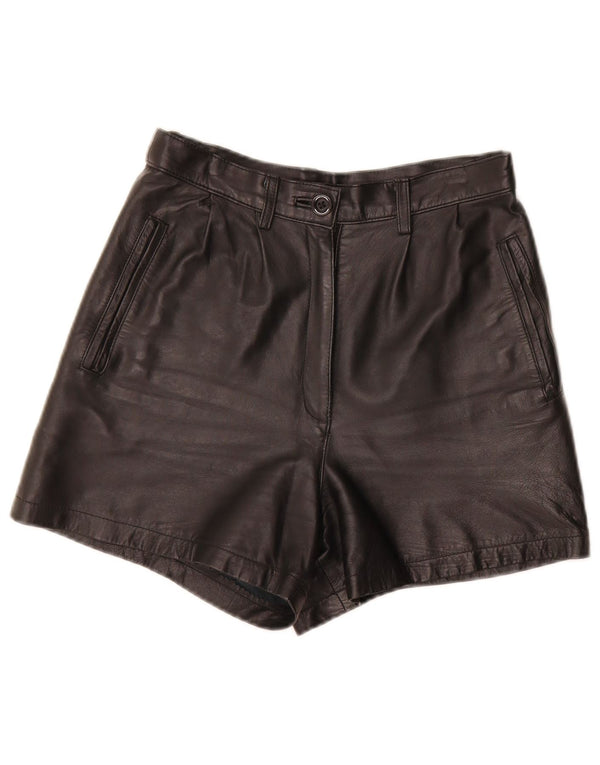 Vintage kvinders højtaljede lædershorts IT 40 Small W27 Sort