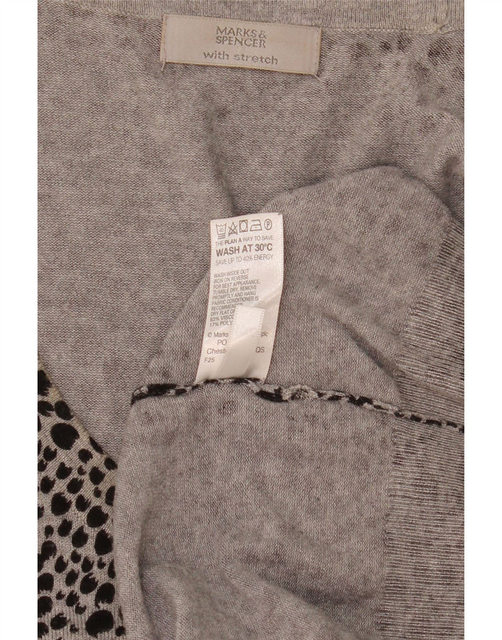 Marks & Spencer Dame Jumper Dress UK 12 Medium Grey Animal Print