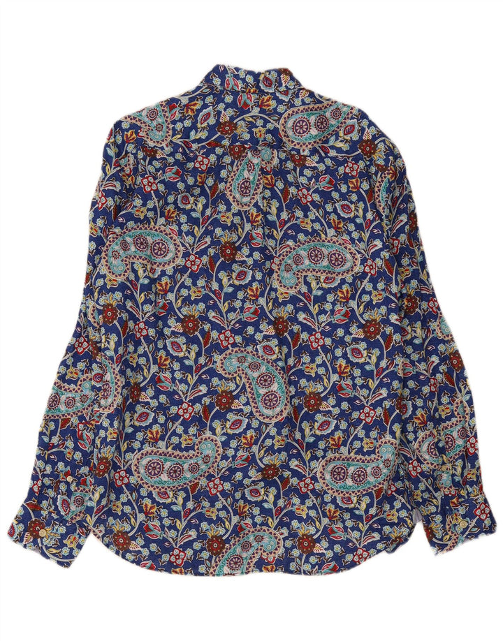Tom Rusborg Herreskjorte Medium Blue Paisley Linen