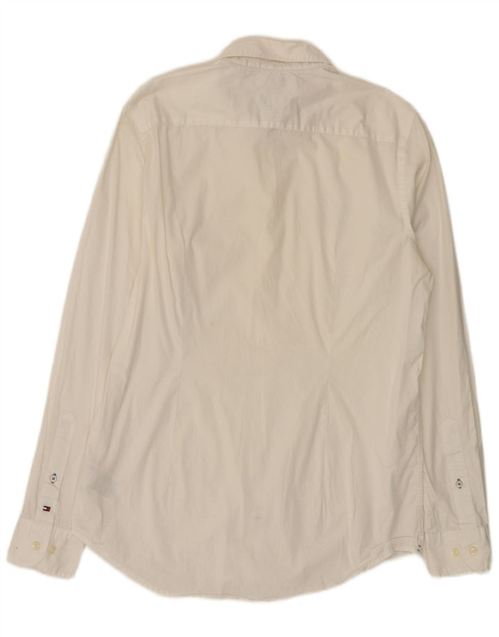 Tommy Hilfiger Herre Slim Fit skjorte Stor hvid bomuld