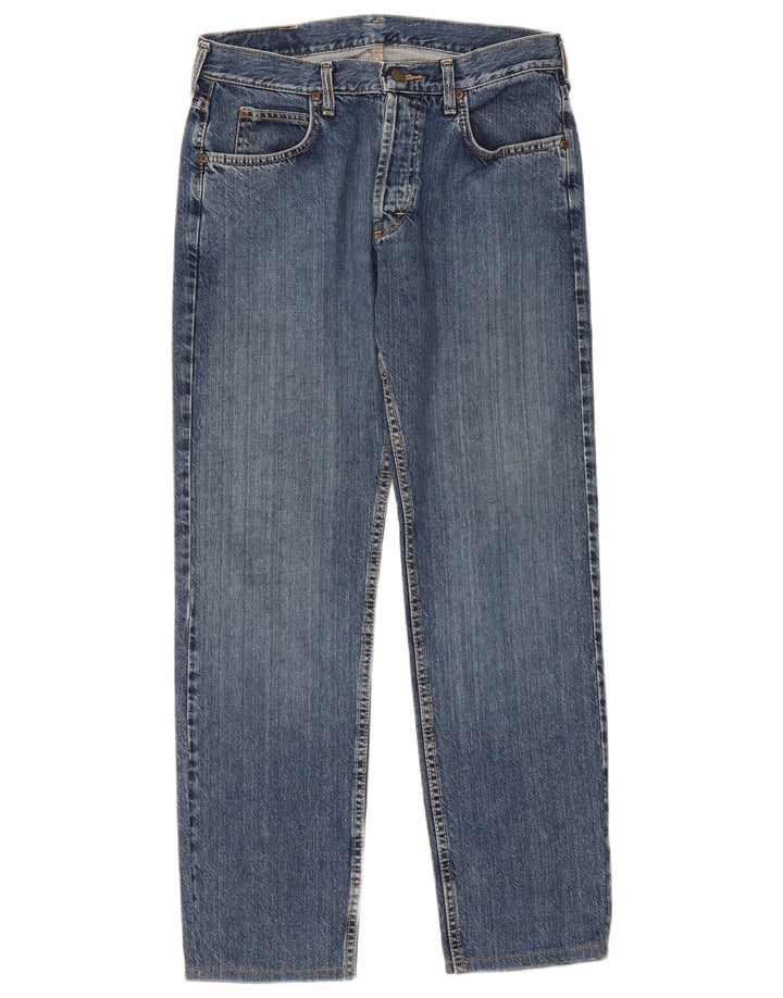 Lee Mens Seattle Straight Jeans W33 L31 Blå Bomuld
