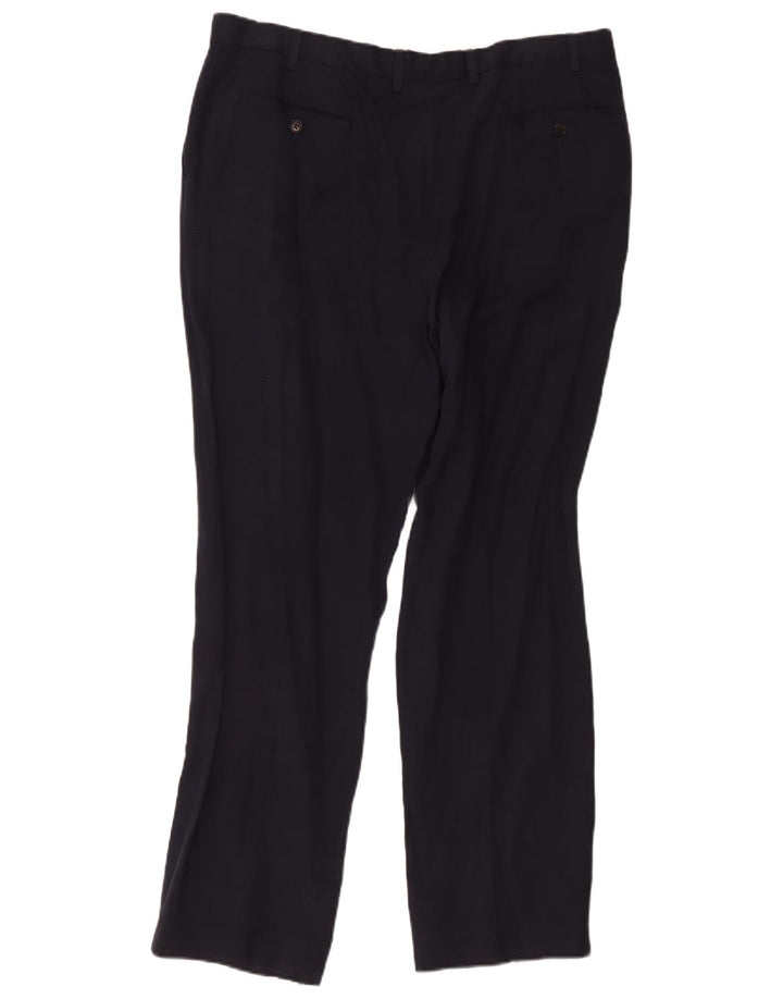 Marks & Spencer Herre Pegged Suit Bukser W40 L33 Marineblå Silke
