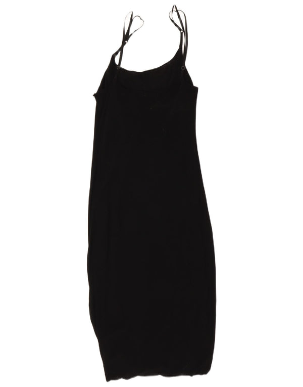 Vintage Womens Slip Dress UK 8 Small Black Polyamide