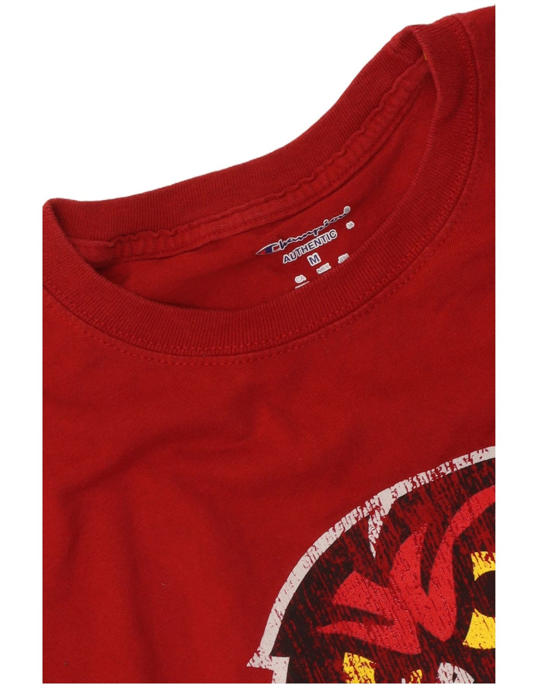 Champion Herre Grafisk T-Shirt Top Medium Rød