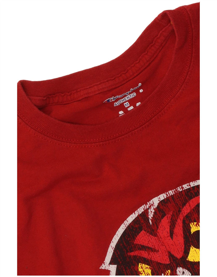 Champion Herre Grafisk T-Shirt Top Medium Rød
