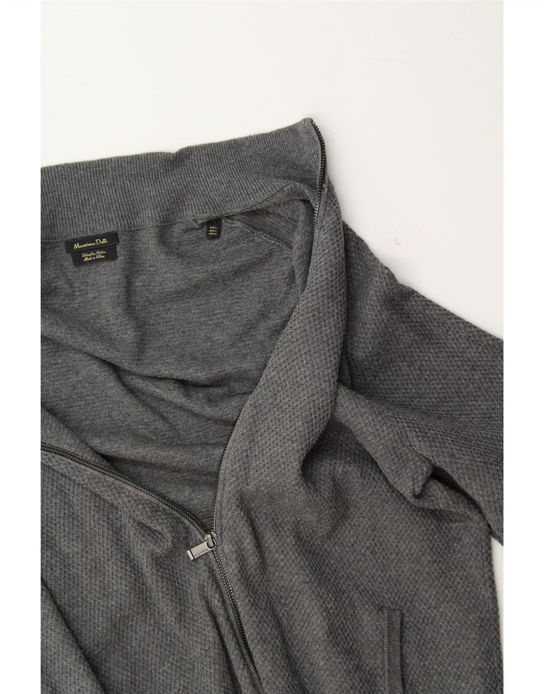 MASSIMO DUTTI Womens Cardigan Sweater UK 14 Large Grey Cotton Vintage Massimo Dutti and Second-Hand Massimo Dutti from Messina Hembry 