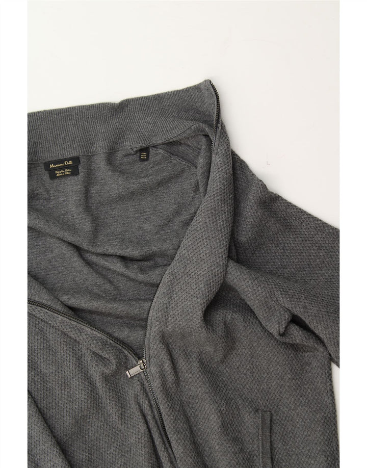 MASSIMO DUTTI Womens Cardigan Sweater UK 14 Large Grey Cotton Vintage Massimo Dutti and Second-Hand Massimo Dutti from Messina Hembry 