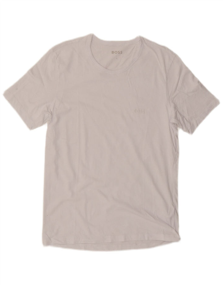 Hugo Boss Herre T-Shirt Top Medium Hvid Bomuld