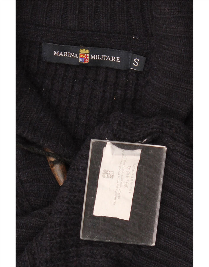 MARINA MILITARE Dame Shawl Neck Jumper Sweater UK 10 Small Navy Blue
