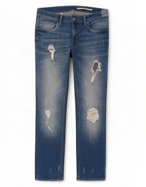 Zara Womens Distressed Slim Jeans EU 36 XS W26 L25 Blue