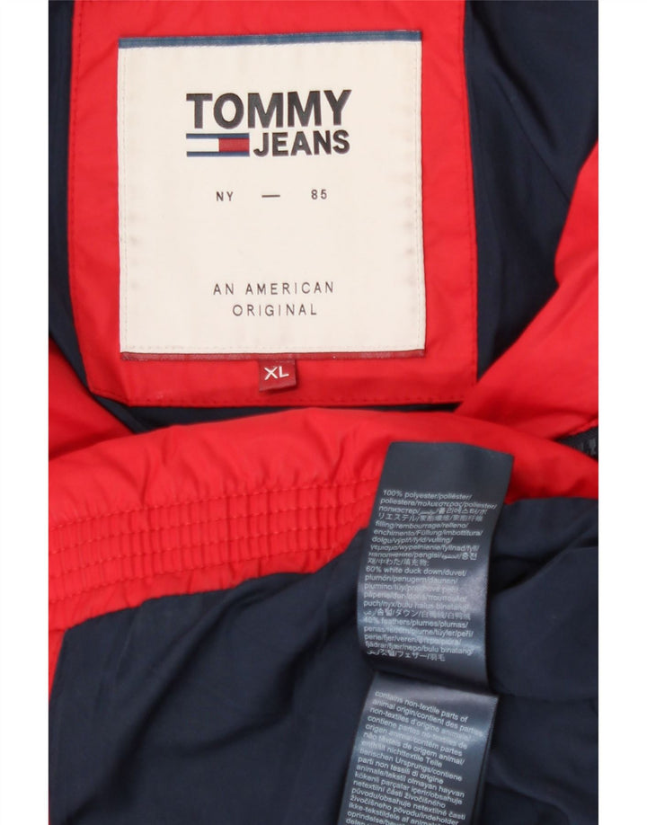 Tommy Hilfiger Herre polstret jakke UK 42 XL Rød Polyester