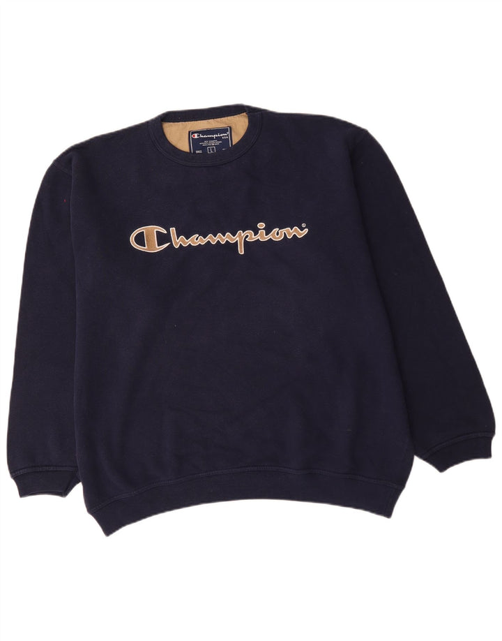 Champion Herre Grafisk Sweatshirt Jumper Stor Marineblå Bomuld