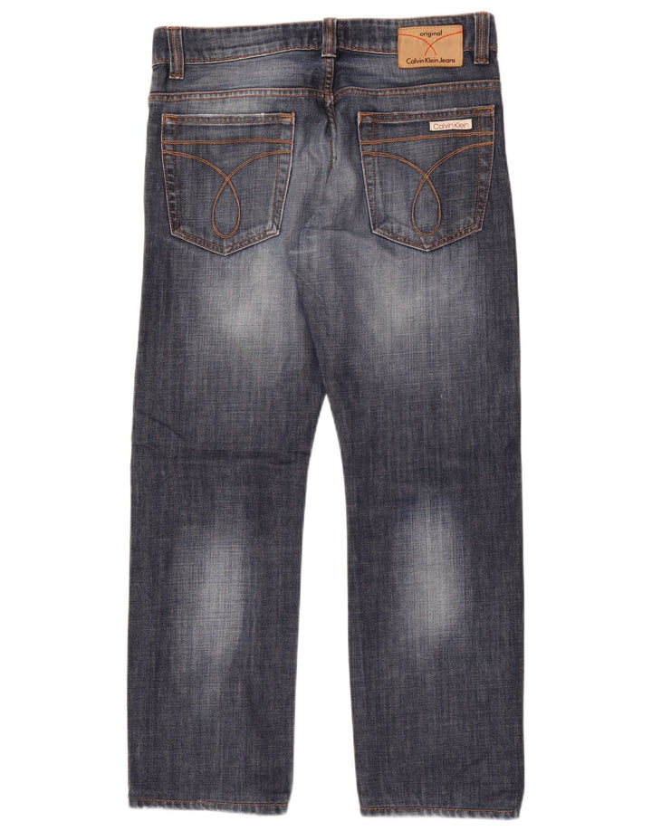 Calvin Klein Dame Straight Jeans W30 L29 Blå Bomuld