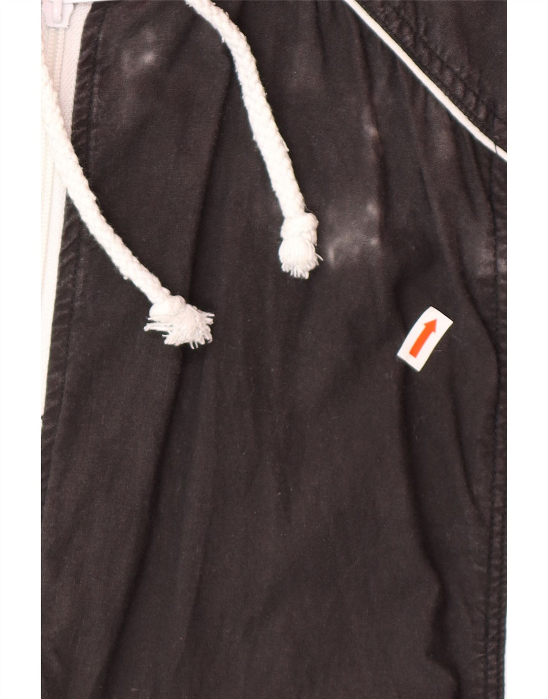 VINTAGE Grafisk træningsdragt topjakke til kvinder UK 18 XL Sort Colourblock